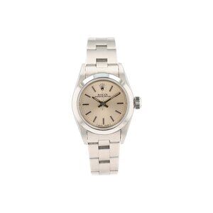 Rolex Oyster Perpetual 67180 24mm Silver Index Dial Smooth Bezel Oyster Band